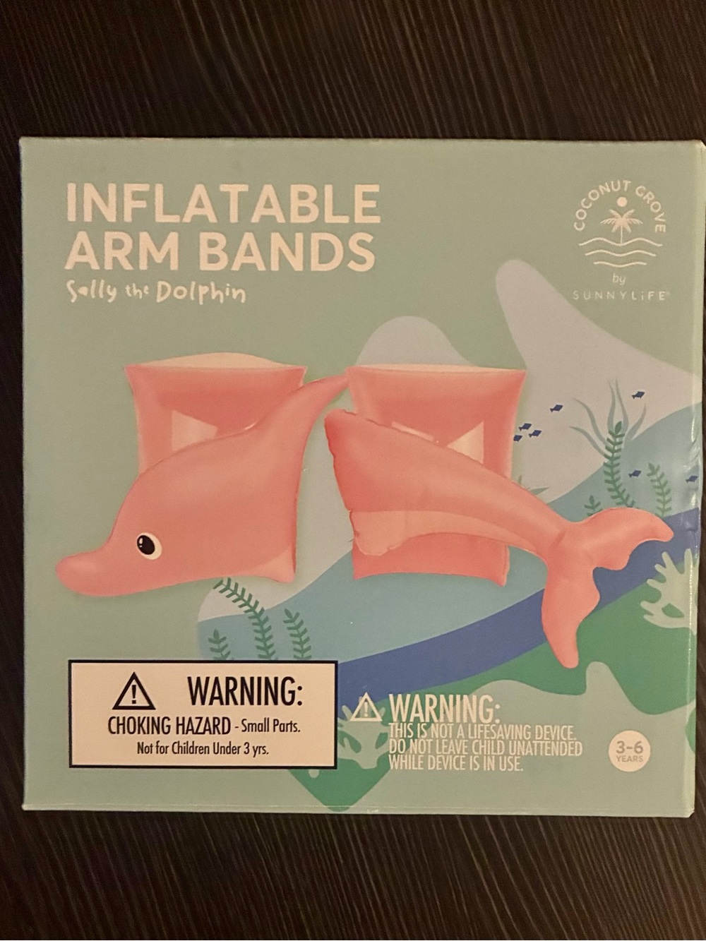 Sunnylife Girls Inflatable Pink Dolphin Arm Bands-Ages 3-6